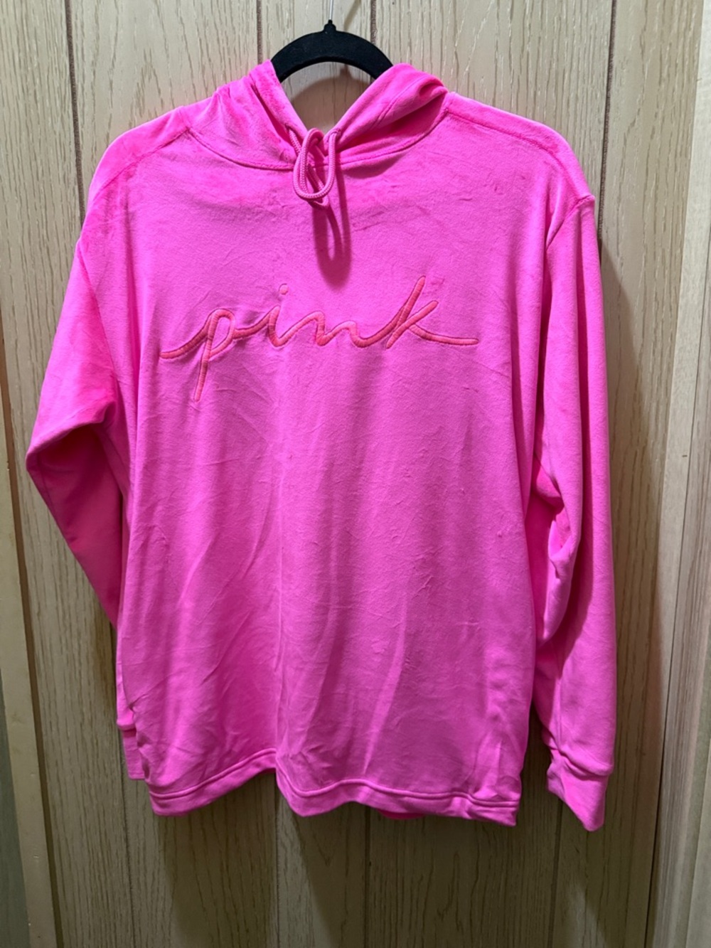 Victoria secret Hot Pink Hoodie with Embroidered "pink" Script